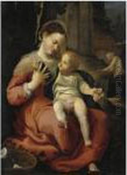 Madonna Della Cesta Oil Painting by Correggio, (Antonio Allegri)