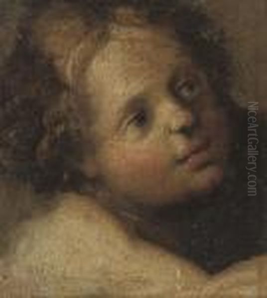 Head Of A Putto Oil Painting by Correggio, (Antonio Allegri)