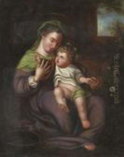 The Madonna Of The Basket Oil Painting by Correggio, (Antonio Allegri)