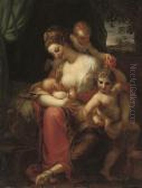 The Madonna And Child With Putti Oil Painting by Correggio, (Antonio Allegri)