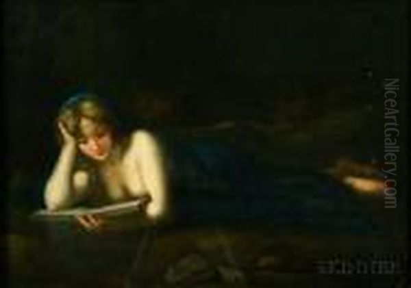 The Magdalene Reading Oil Painting by Correggio, (Antonio Allegri)