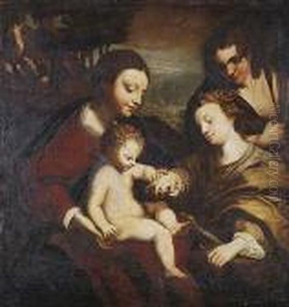 Desposorios Misticos De Santa Catalina Oil Painting by Correggio, (Antonio Allegri)