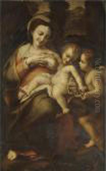 The Madonna And Child With The Infant Saint John The Baptist ('madonna Della Latte') Oil Painting by Correggio, (Antonio Allegri)