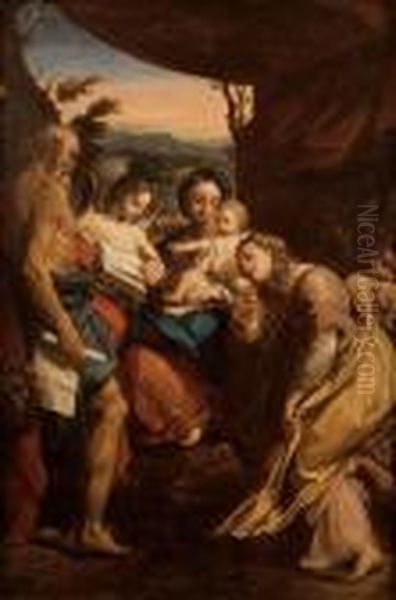 Madonna Di San Girolamo (il Giorno) Oil Painting by Correggio, (Antonio Allegri)