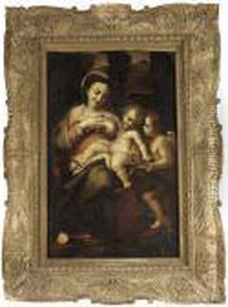 The Madonna And Child With The Infant Saint John The Baptist ('madonna Della Latte') Oil Painting by Correggio, (Antonio Allegri)