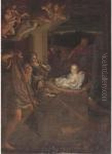 The Adoration Of The Shepherds Oil Painting by Correggio, (Antonio Allegri)