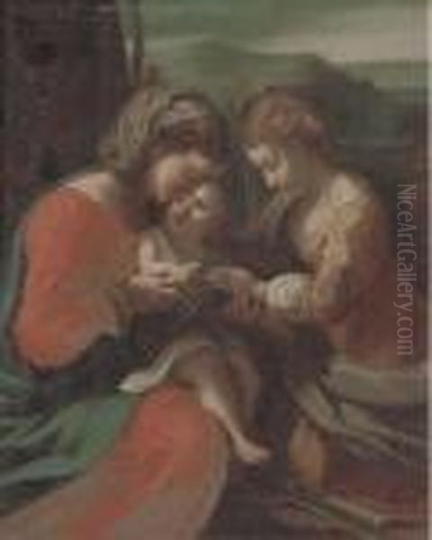 The Mystic Marriage Of Saint Catherine Oil Painting by Correggio, (Antonio Allegri)