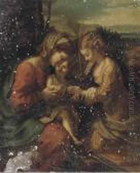 The Mystic Marriage Of Saint Catherine Oil Painting by Correggio, (Antonio Allegri)