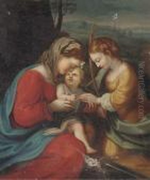 The Mystic Marriage Of Saint Catherine Oil Painting by Correggio, (Antonio Allegri)