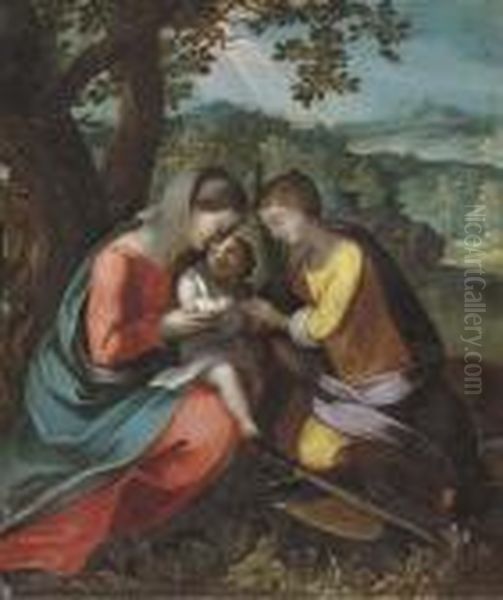 The Mystic Marriage Of Saint Catherine Of Alexandria Oil Painting by Correggio, (Antonio Allegri)