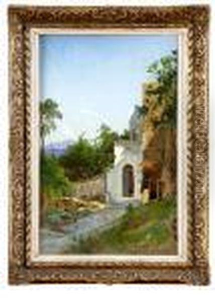 Scorcio Di Capri Oil Painting by Hermann David Salomon Corrodi