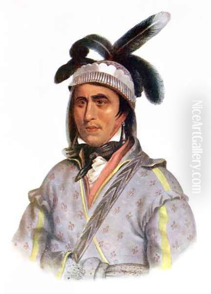 Opothle Yoholo a Creek Chief Oil Painting by Charles Bird King