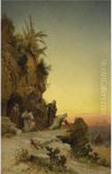 The Ambush Near Giza Oil Painting by Hermann David Salomon Corrodi