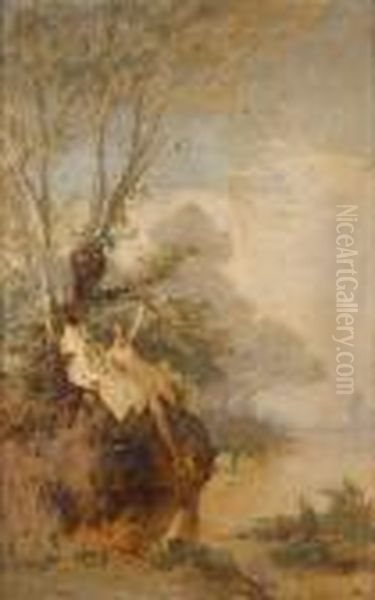 Ninfa Lacustre Oil Painting by Hermann David Salomon Corrodi