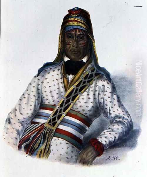 Yoholo Micco a Creek Chief Oil Painting by Charles Bird King