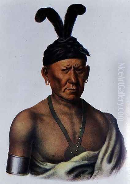 Wakechai or Crouching Eagle a Sauk Chief Oil Painting by Charles Bird King