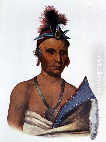 Keesheswa or the Sun a Fox Chief Oil Painting by Charles Bird King