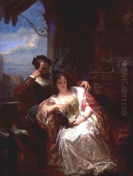 The lovers gift Oil Painting by Nicaise de Keyser