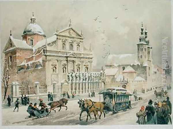 Church of SS Peter and Paul Krakow Oil Painting by Juliusza & Tondosa, Stanislawa Kossaka