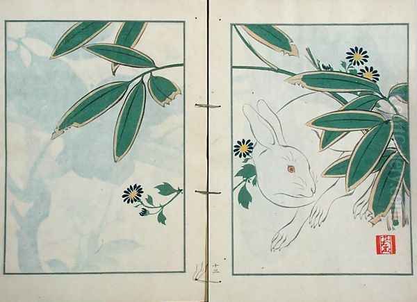 The Rabbit Oil Painting by Kurokawa Yasusada Kigyoku