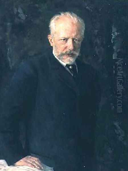 Portrait of Piotr Ilyich Tchaikovsky 1840-93 Oil Painting by Nikolai Dmitrievich Kuznetsov