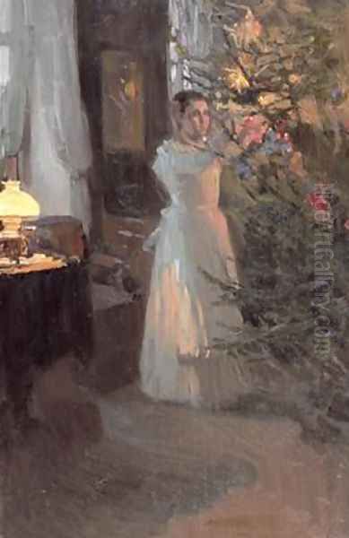 The Christmas Tree Oil Painting by Alexei Mikhailovich Korin