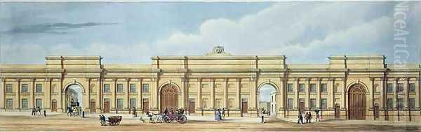 New Grand Entrance to the Liverpool and Manchester Railway Lime Street Liverpool Oil Painting by Kelper, S.