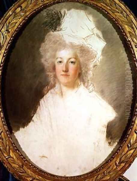 Unfinished portrait of Marie Antoinette 1774-92 Oil Painting by Alexandre Kucharski