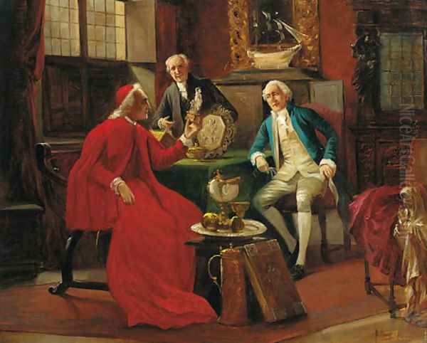 The connoisseurs Oil Painting by August Knoop