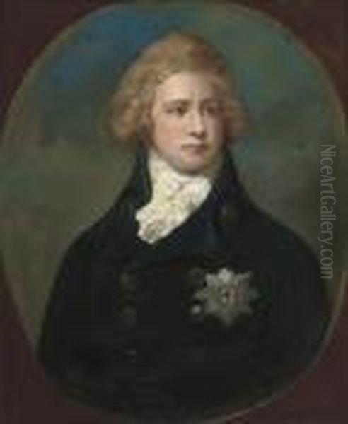 Portrait Of The Prince Regent, George Iv (1762-1830) Oil Painting by Richard Cosway