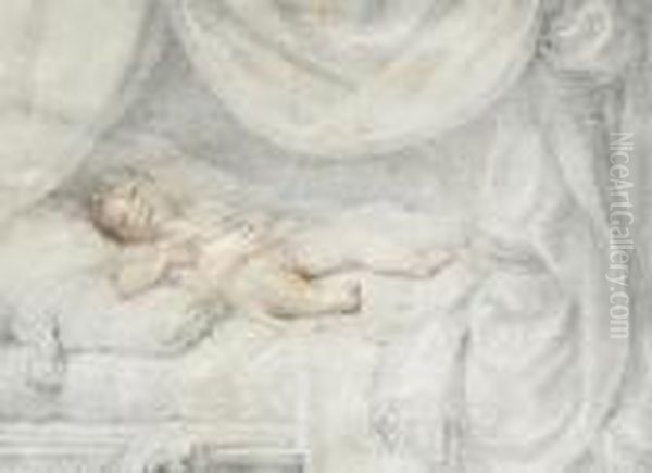 Study Of An Infant Oil Painting by Richard Cosway