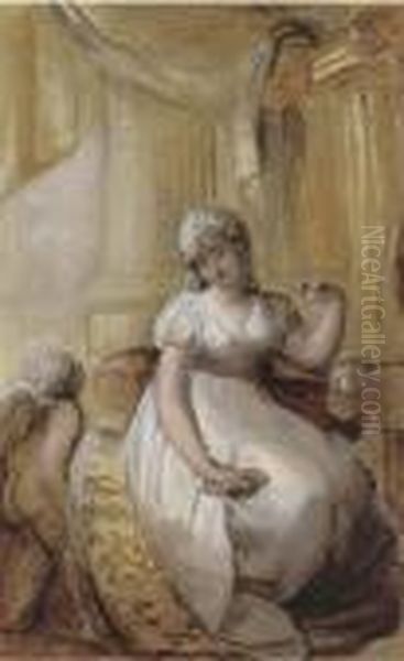 A Lady At Her Toilet Oil Painting by Richard Cosway