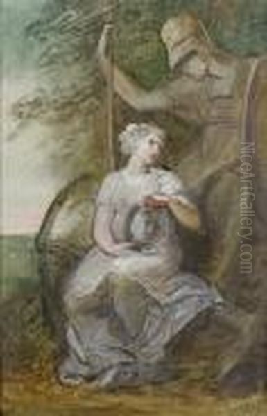 The Figure Of Hope At The Feet Of Brittania Oil Painting by Richard Cosway