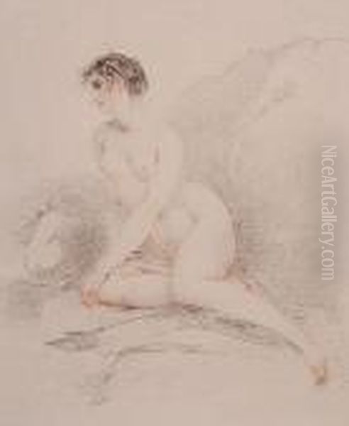 Study Of A Reclining Female Nude Oil Painting by Richard Cosway