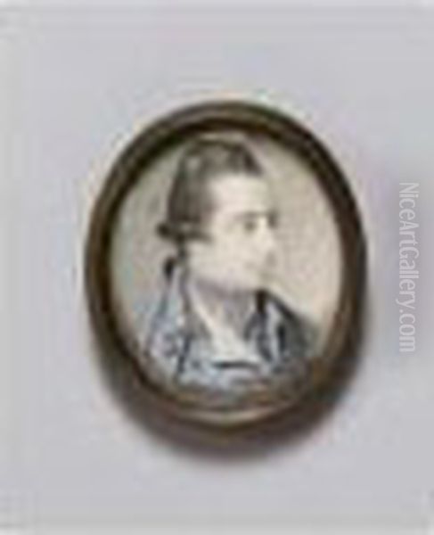 A Miniature Of A Gentleman Traditionally Identified As Joseph Wright Of Derby Oil Painting by Richard Cosway