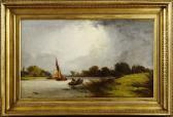 View Of Nordfolk Broads Oil Painting by John Sell Cotman