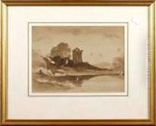 A Ruin Oil Painting by John Sell Cotman