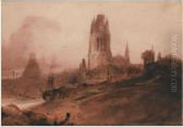 St. Mary Redcliffe, Bristol Oil Painting by John Sell Cotman