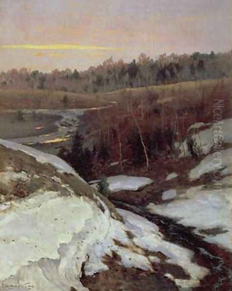 Early Spring Oil Painting by Konstantin Yakovlevich Kryzhitsky