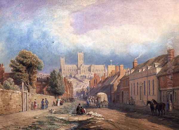 The High street Lincoln Oil Painting by Thomas Kearnan