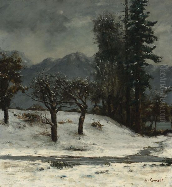 Neige Oil Painting by Gustave Courbet