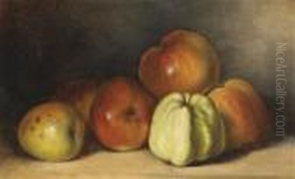 Studio Still Life Withapples Oil Painting by Gustave Courbet