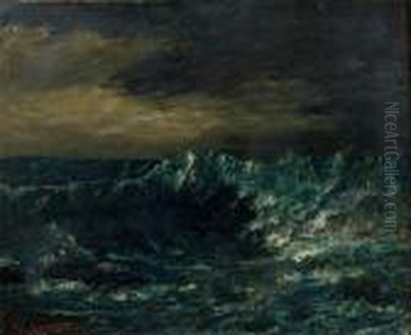 La Vague Oil Painting by Gustave Courbet