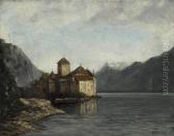 Chateau De Chillon. Oil Painting by Gustave Courbet