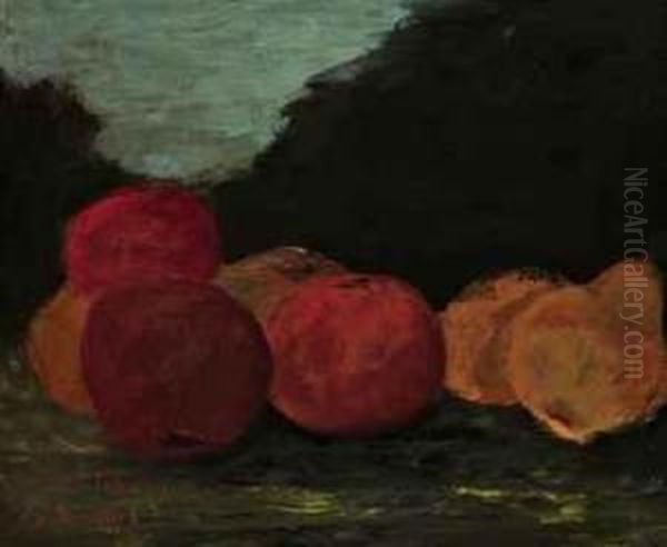 Nature Morte Aux Pommes Et Aux Poires Oil Painting by Gustave Courbet