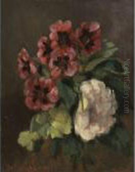 Bouquet De Fleurs (bouquet Of Flowers) Oil Painting by Gustave Courbet