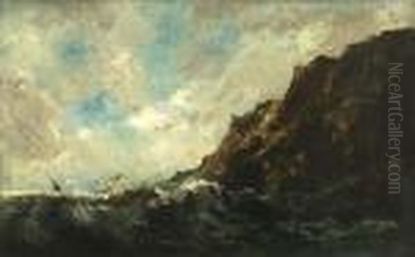 La Vague Oil Painting by Gustave Courbet