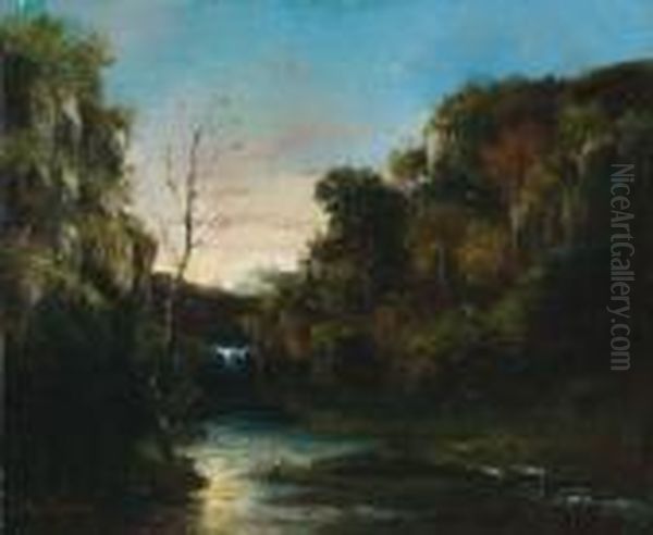 Paysage De Riviere Oil Painting by Gustave Courbet