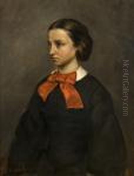 Portrait De Mademoiselle Jacquet Oil Painting by Gustave Courbet