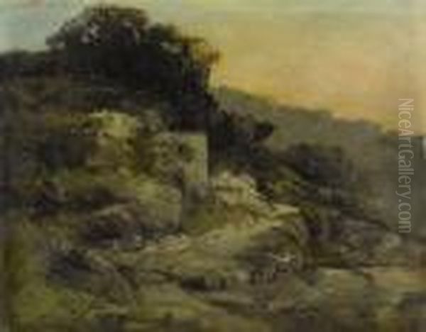 Falaise Et Rochers Oil Painting by Gustave Courbet